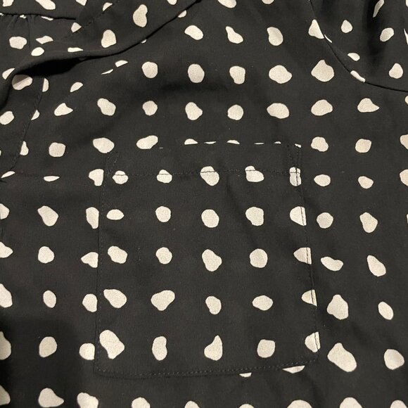 Black & White Polka Dot Long Blouse - Picture 4 of 5